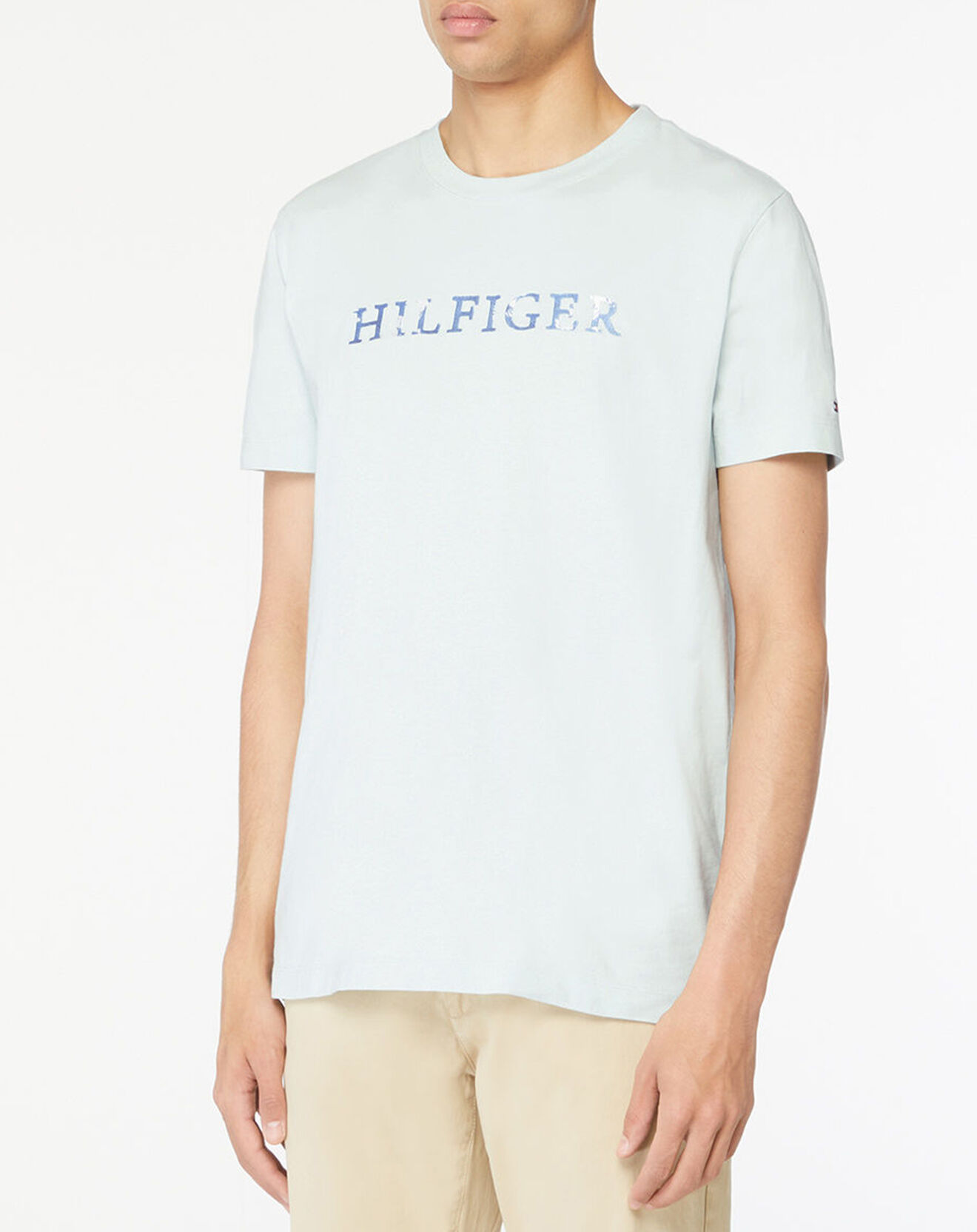Tommy Hilfiger T-Shirt Floral Embroidery vert d'eau
