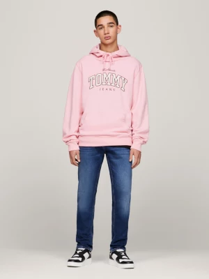 Moletom com capuz e logo universitário