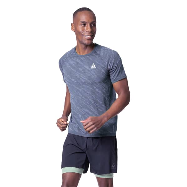 T-shirt running ODLO MC ZEROWEIGHT CERAMIC BLUE WING TEAL - SPACE DYE