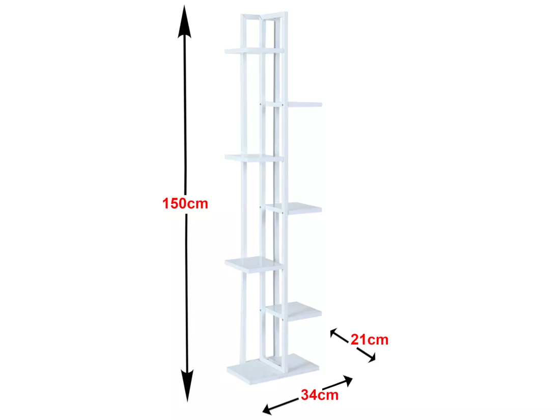 Support de plantes Somero à 6 niveaux 150 x 34 x 21 cm blanc [en.casa]