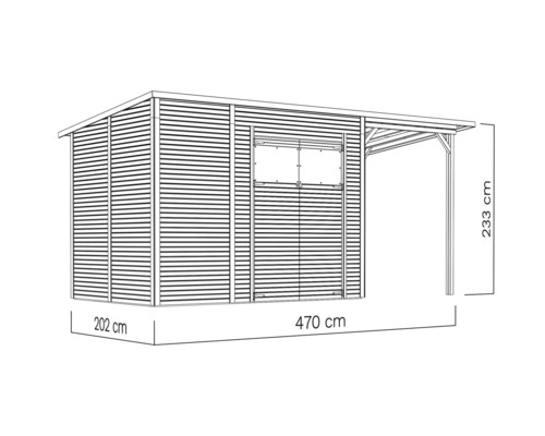 Bertilo Fineline Rhombus Profile Modern 4 Plus Tuinhuis incl. lessenaarsdak 501 x 231 cm Naturel