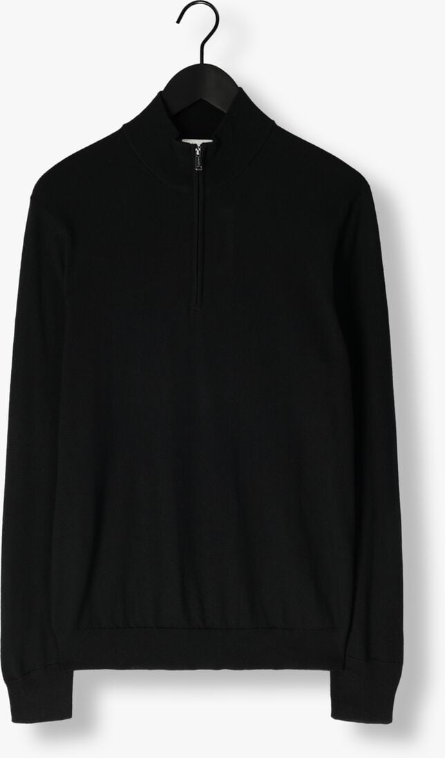 zwarte profuomo trui pullover half zip merino