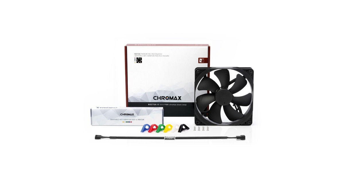 NoctuaNF-A14 PWM Chromax.Black.Swap case fan  (Zwart, 140 x 140 x 25 mm)