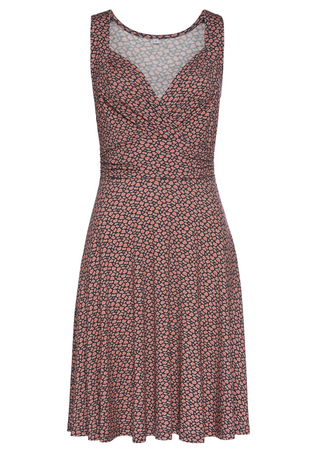 Vivance Jerseykleid mit Alloverdruck in Wickeloptik, Sommerkleid, Strandkleid, casual-chic