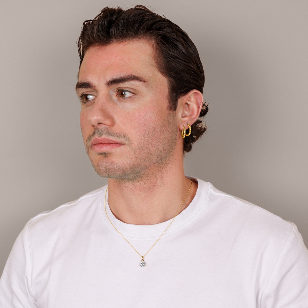 Anhänger Solitär 750/18 K Gelbgold mit Zirkonia Ø 8mm
