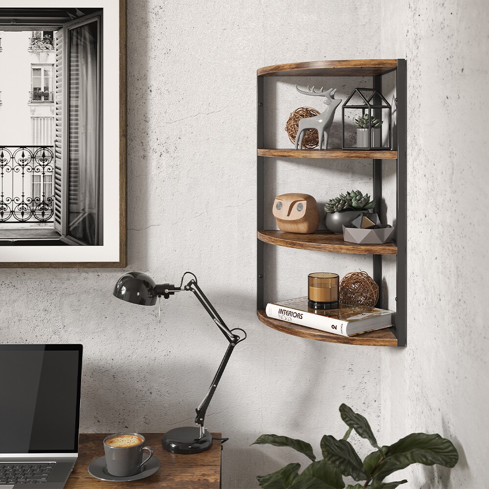 Vicco Eckregal Standregal Raumteiler Fyrk 3 Ebenen Medienregal Antikholz-Optik