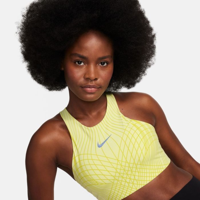 Nike Dame BH Dri Fit Swoosh Medium Support Bra Gul