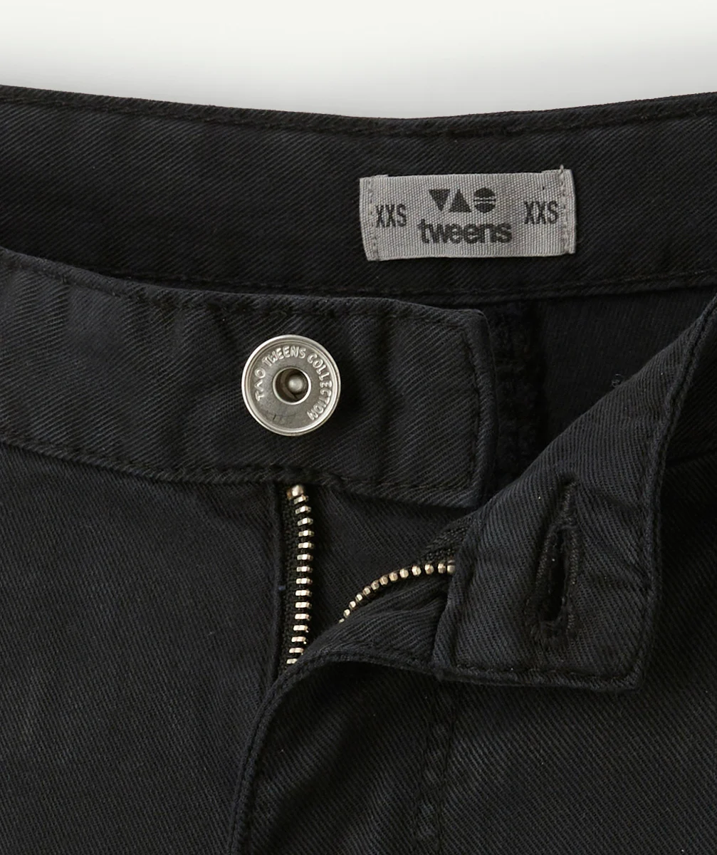 pantalon large cargo fille en viscose responsable noir