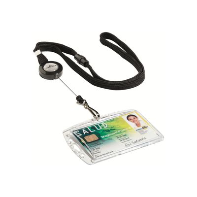 Durable - 10 Lacets pour badge - cordon enrouleur - noir