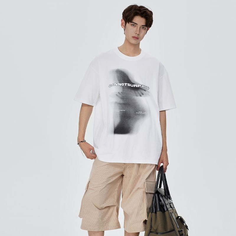 VEAZ - T-shirt met korte mouwen, ronde hals en belettering