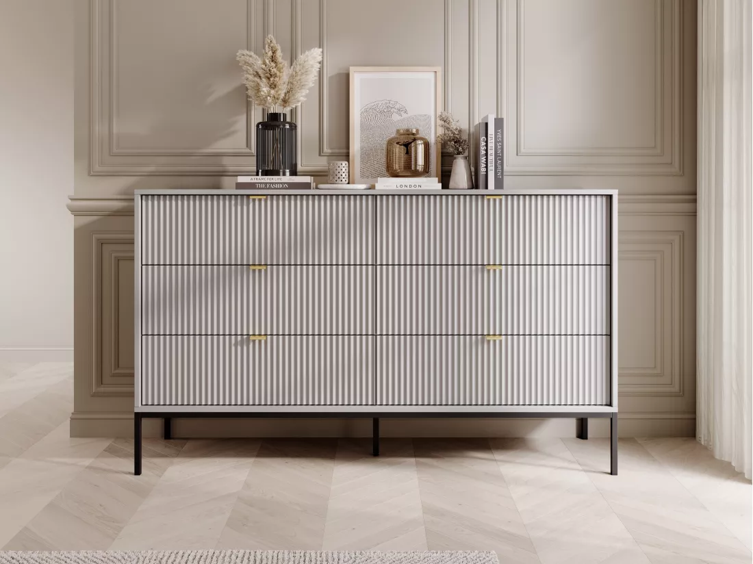 Commode 6 tiroirs - Gris - LIOUBA de Pascal Morabito
