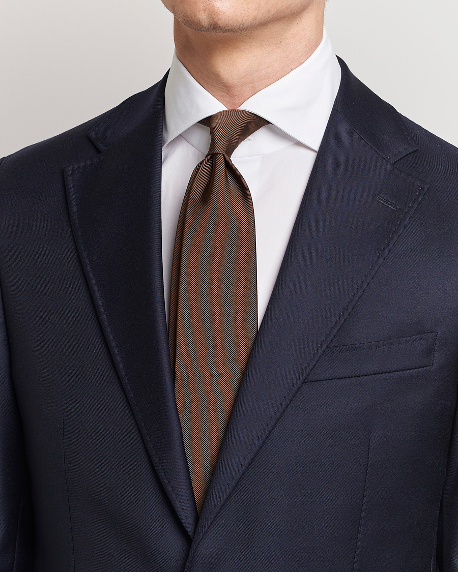Amanda Christensen Plain Classic Tie 8 cm Brown