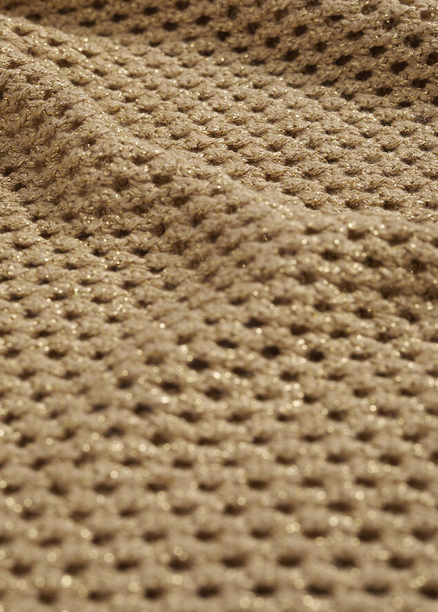 MANGO Openwork lurex sweater Gold