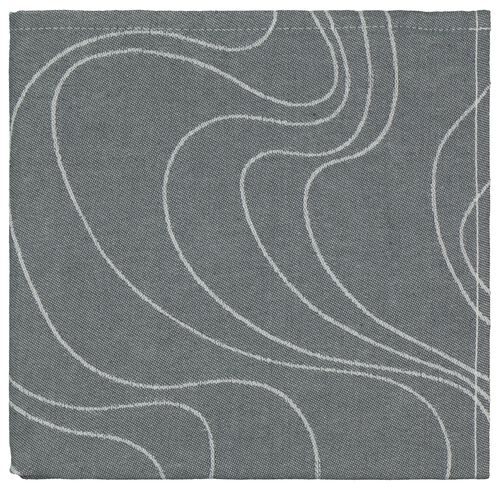 torchon - 65 x 65 - coton - gris vagues