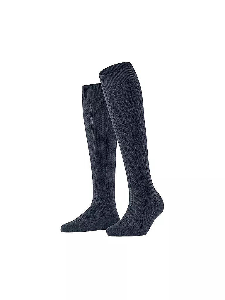 FALKE Kniestrümpfe NEEDLEPOINT space blue blau
