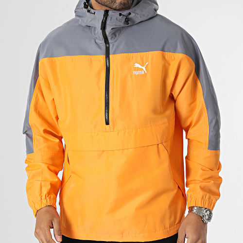 Veste Outdoor Capuche 538364 Orange Gris