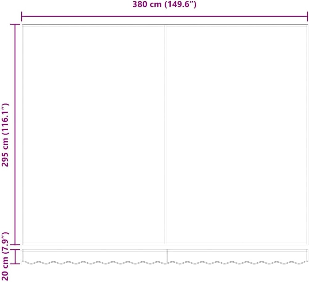 vidaXL Einziehbare Markise Mehrfarbig 400 x 300 cm Polyester und Stahl, Garten und Terrasse, rechteckige, Moderne, ausziehbare Markise, wetterfest, Sommerschutz für die Terrasse