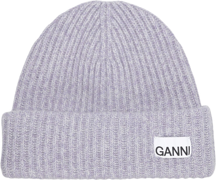Ganni Structured Rib Beanie Lavender blue