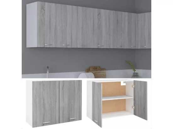 Armoire suspendue Sonoma gris 80x31x60 cm Bois d'ingénierie