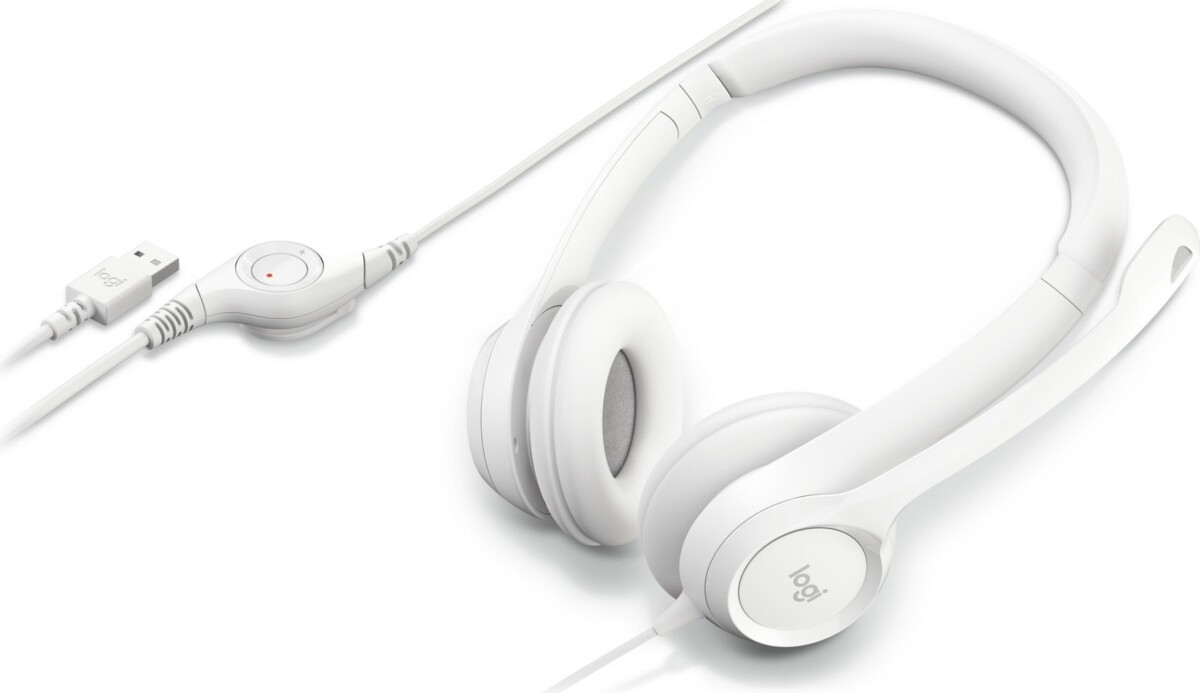 Logitech H390 - Headset Med Mikrofon - USB Wired - Hvid