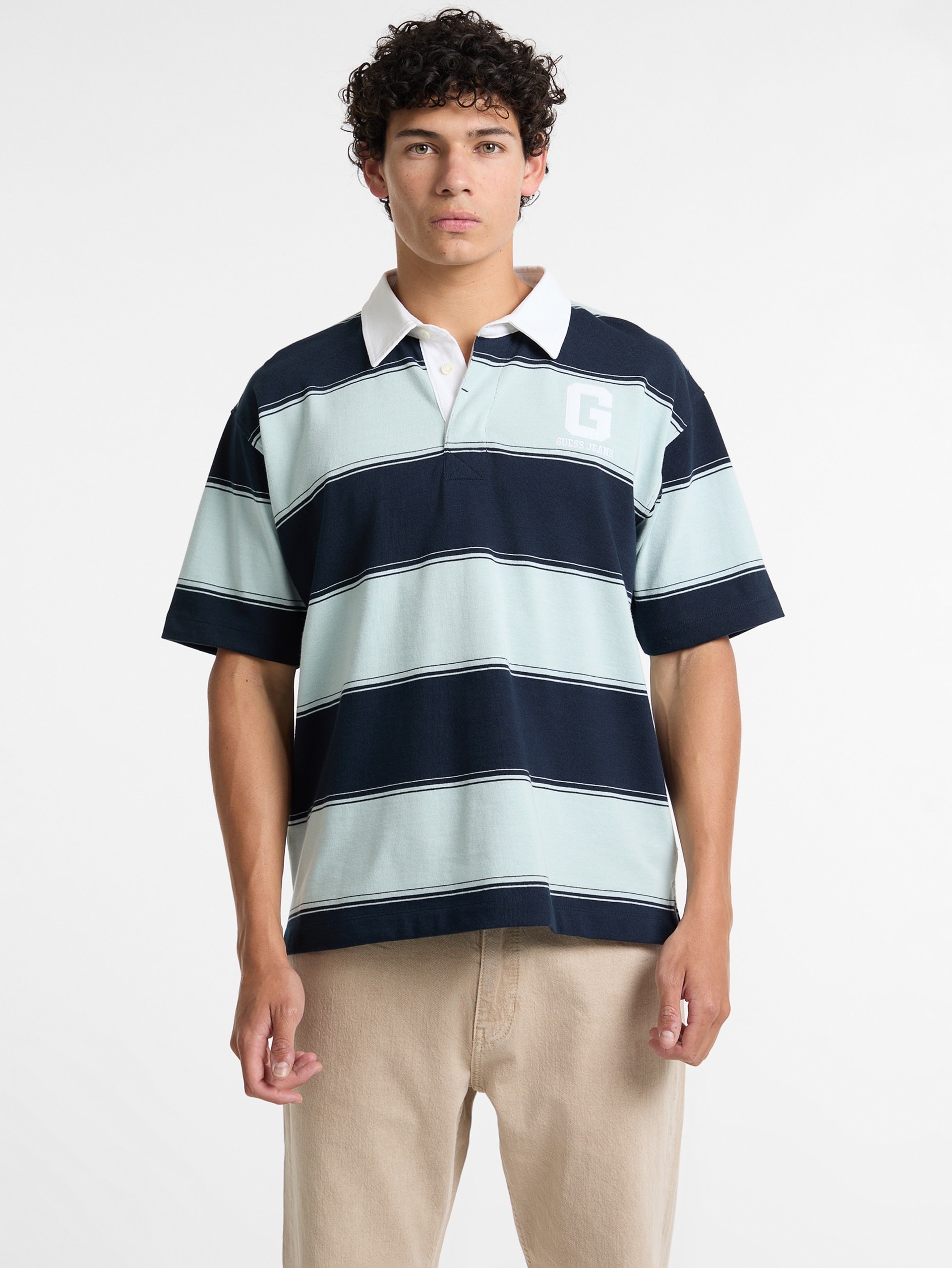 Polo de rugby listrado