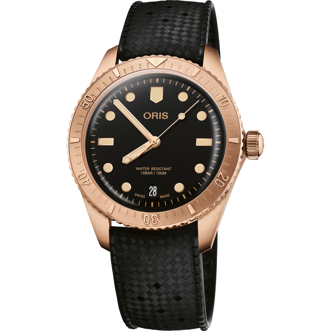 Oris Divers Sixty-Five Cotton Candy Sepia auf Kautschuk