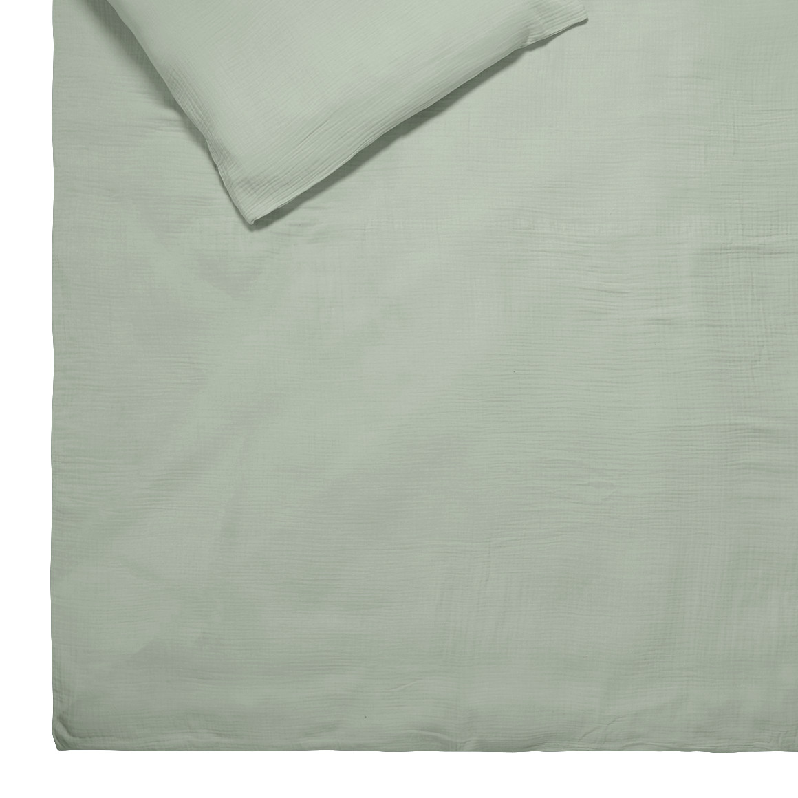 My Home Musselin Bettwäsche 240 x 220 cm unifarben salbei