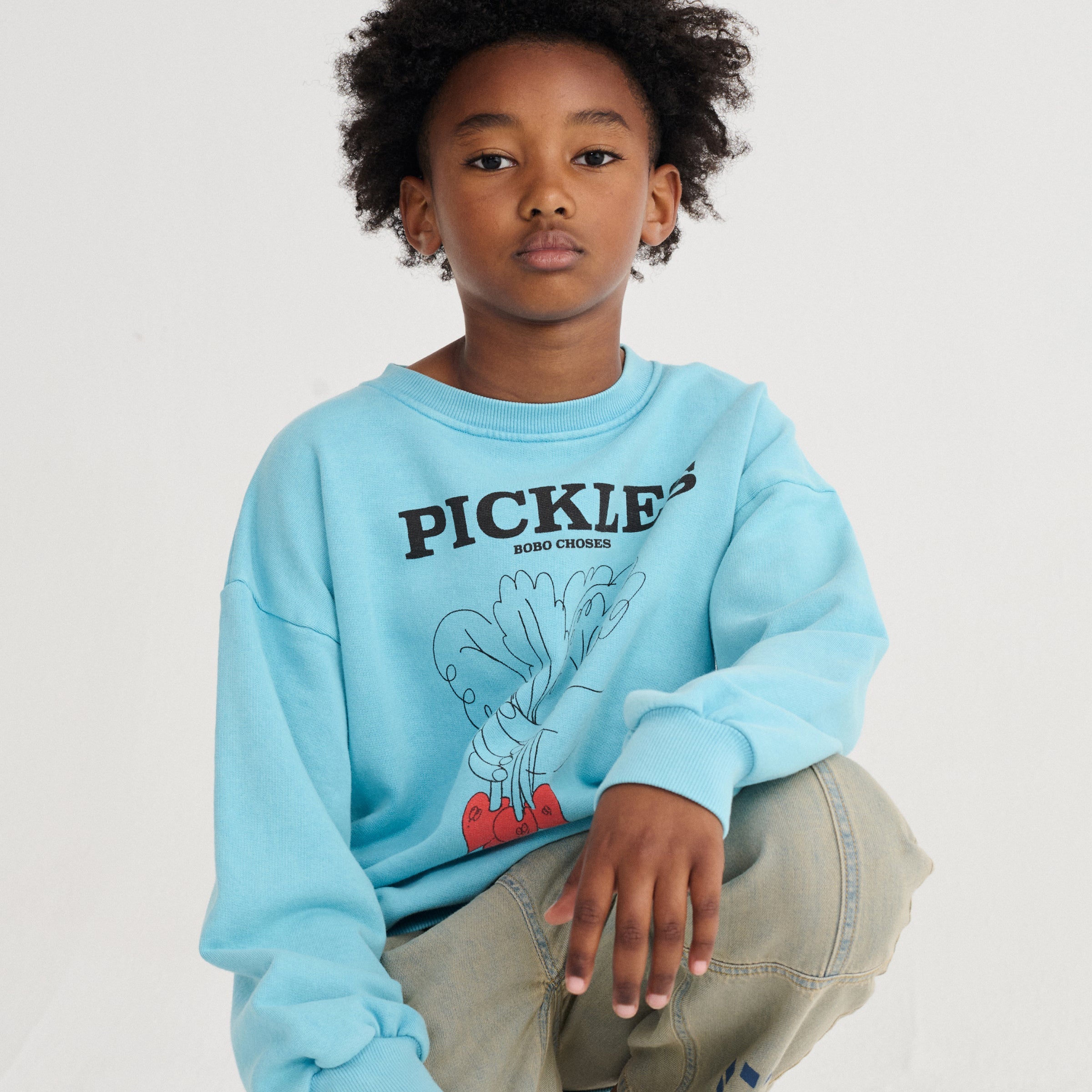 Sweatshirt Bunch Of Vegetables Light Blue