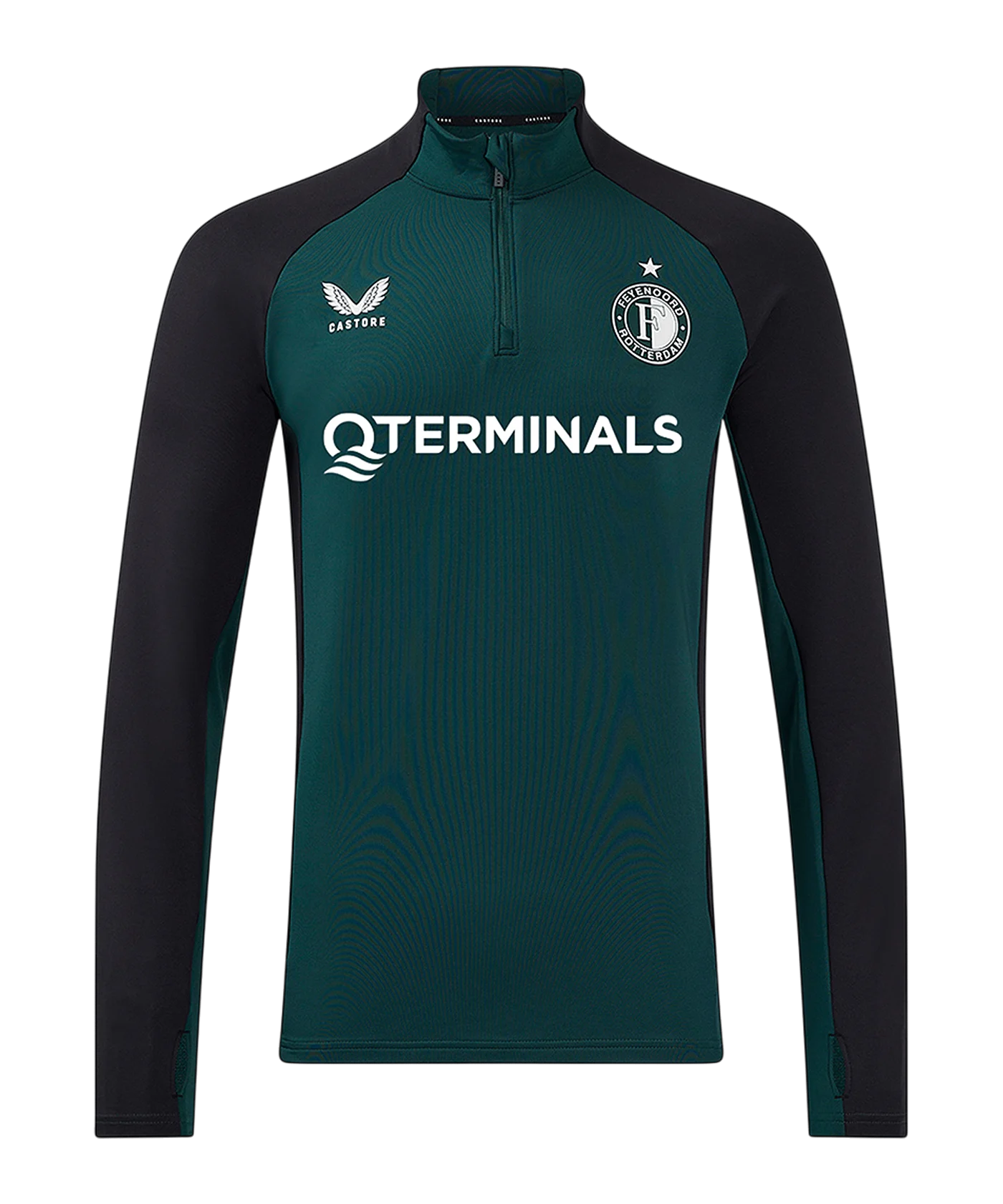 Castore Feyenoord Rotterdam Rise Pro Players 1/4 Zip Sweatshirt Kids Grün F107