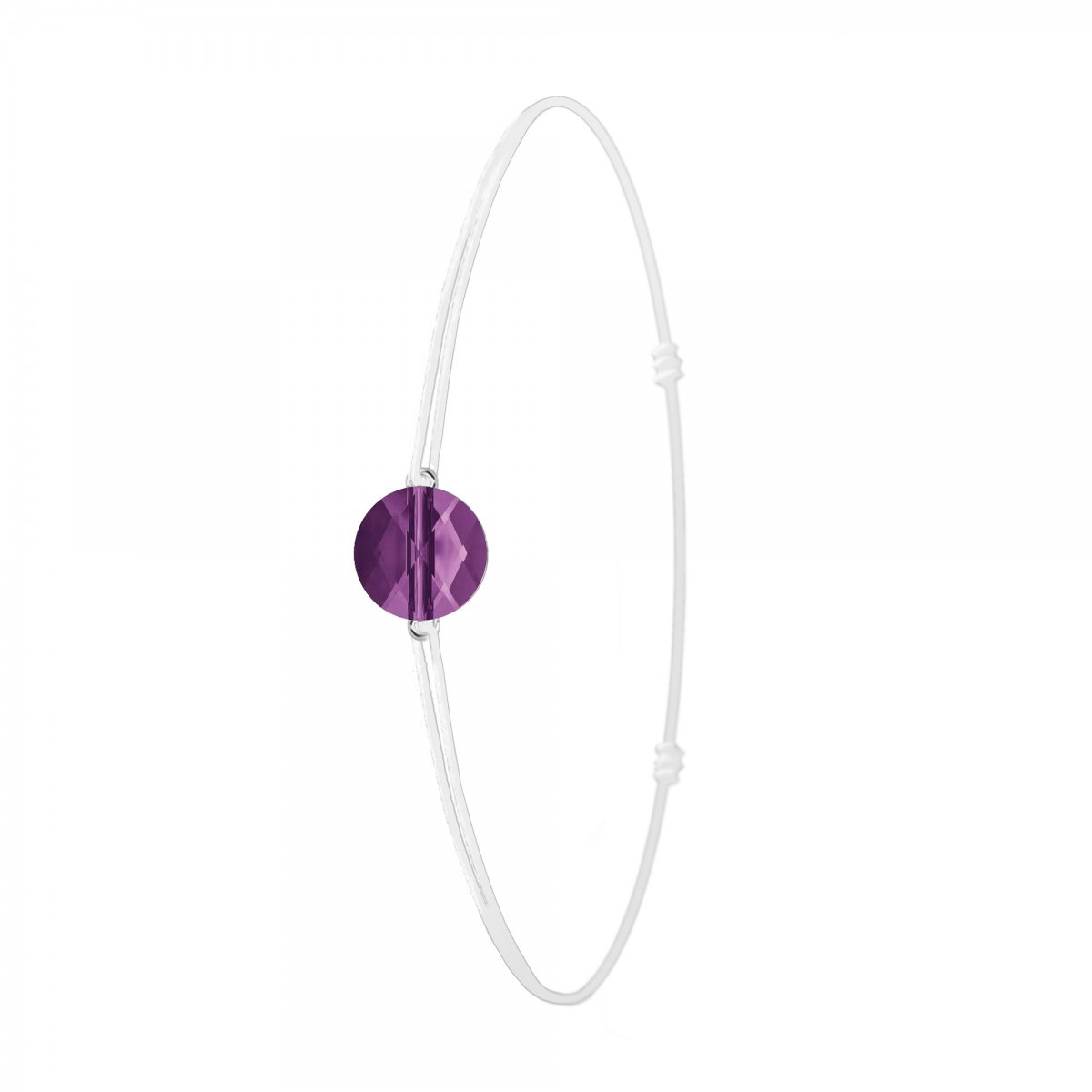 Bracelet élastique blanc SC Crystal orné d'un Cristal scintillant
