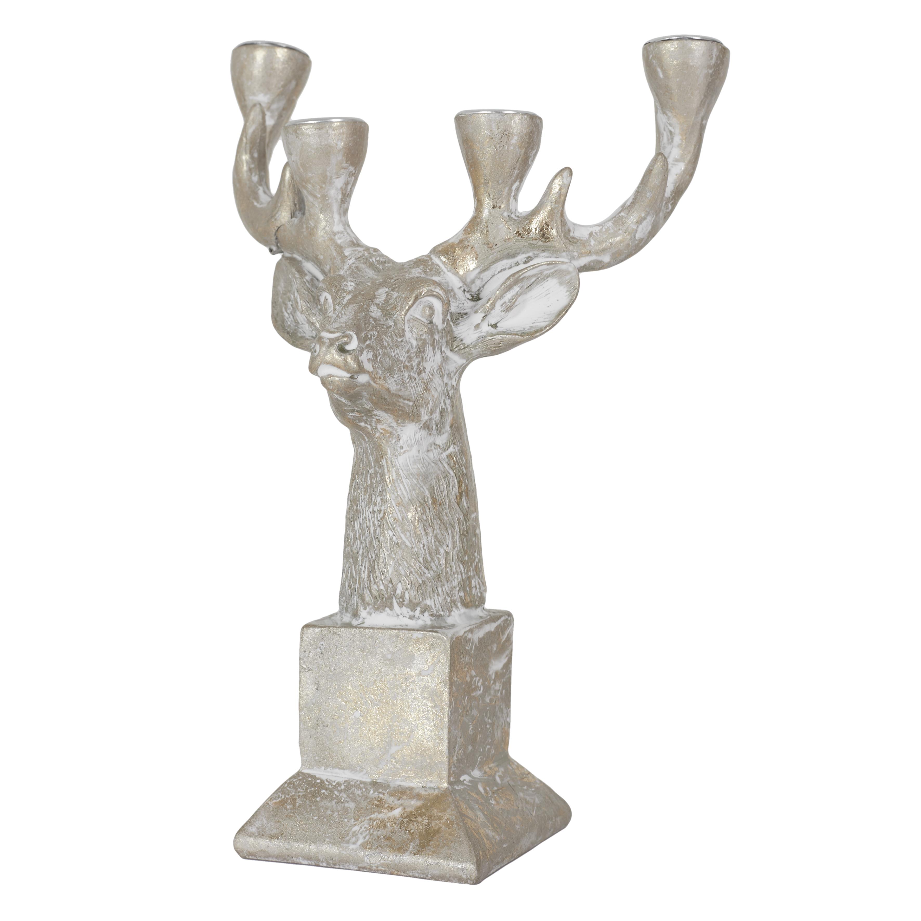 CHANDELIER 4 BRANCHES TETE CERF H.21CM