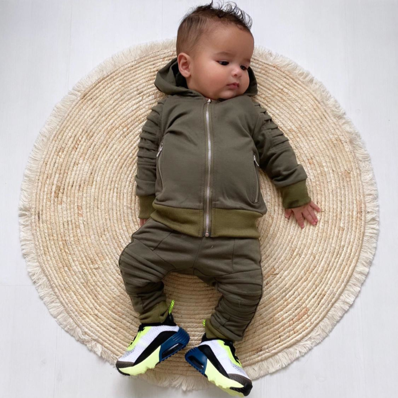 Little biker boy set - groen