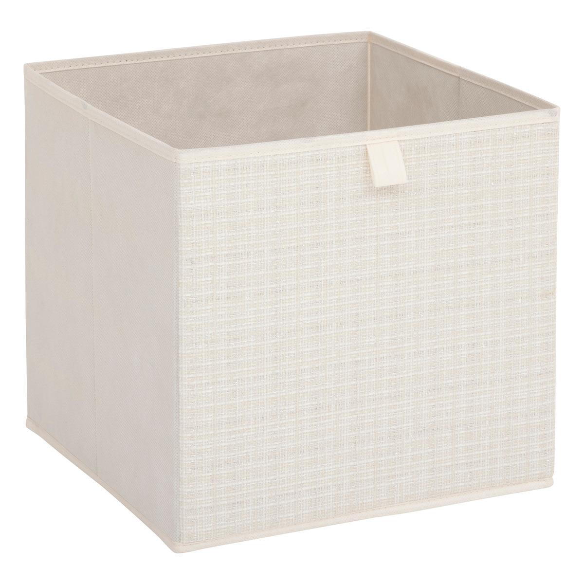 BOITE DE RANGEMENT TWEED BLANC 31X31CM