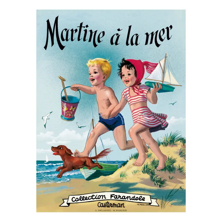 Les Jolies Planches Affiche Martine à la mer | Bleu
