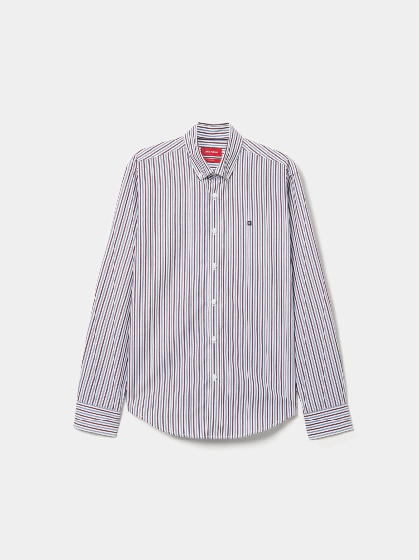 Camisa regular fit às riscas