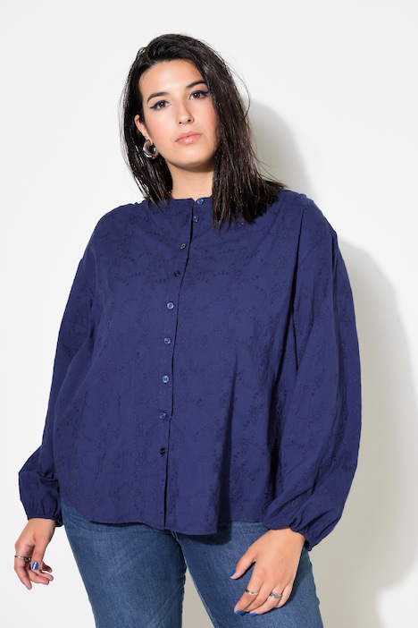 Bluse, oversized, Struktur-Qualität, Ballon-Langarm