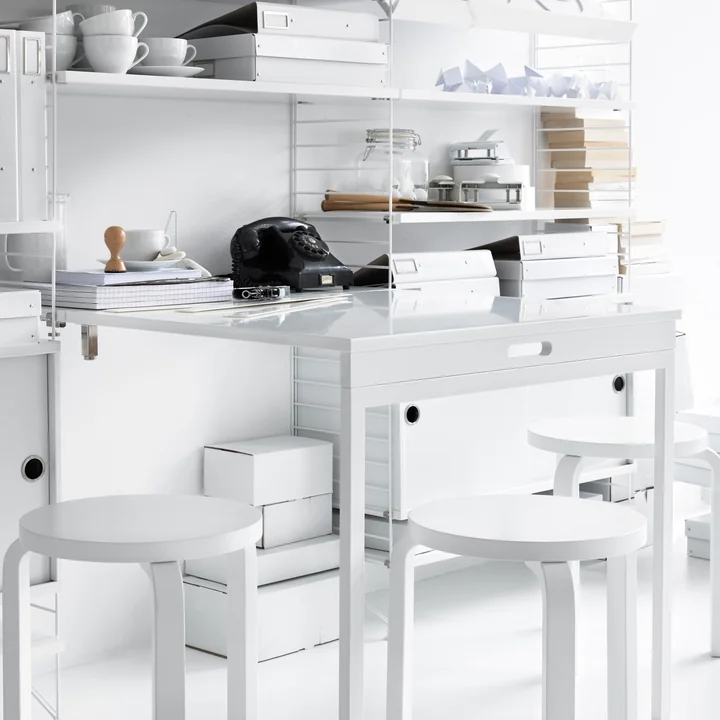 String - Vitrinenschrank mit Schiebetüren in Glas 78 x 30 cm, weiss