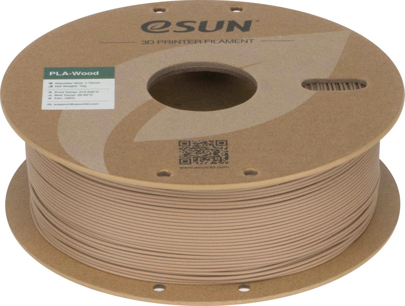 eSUN  PLA-Wood Oak, 1,75 mm / 1000 g    PLA-basiertes Filament in Holz-Optik