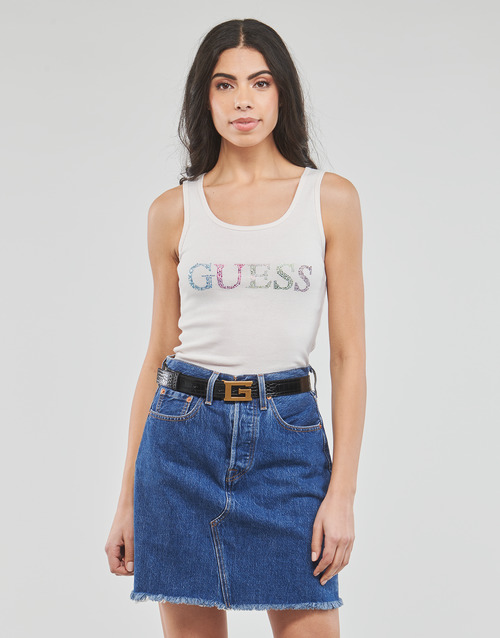 Guess - COLORFUL LOGO TANK TOP - Blanc