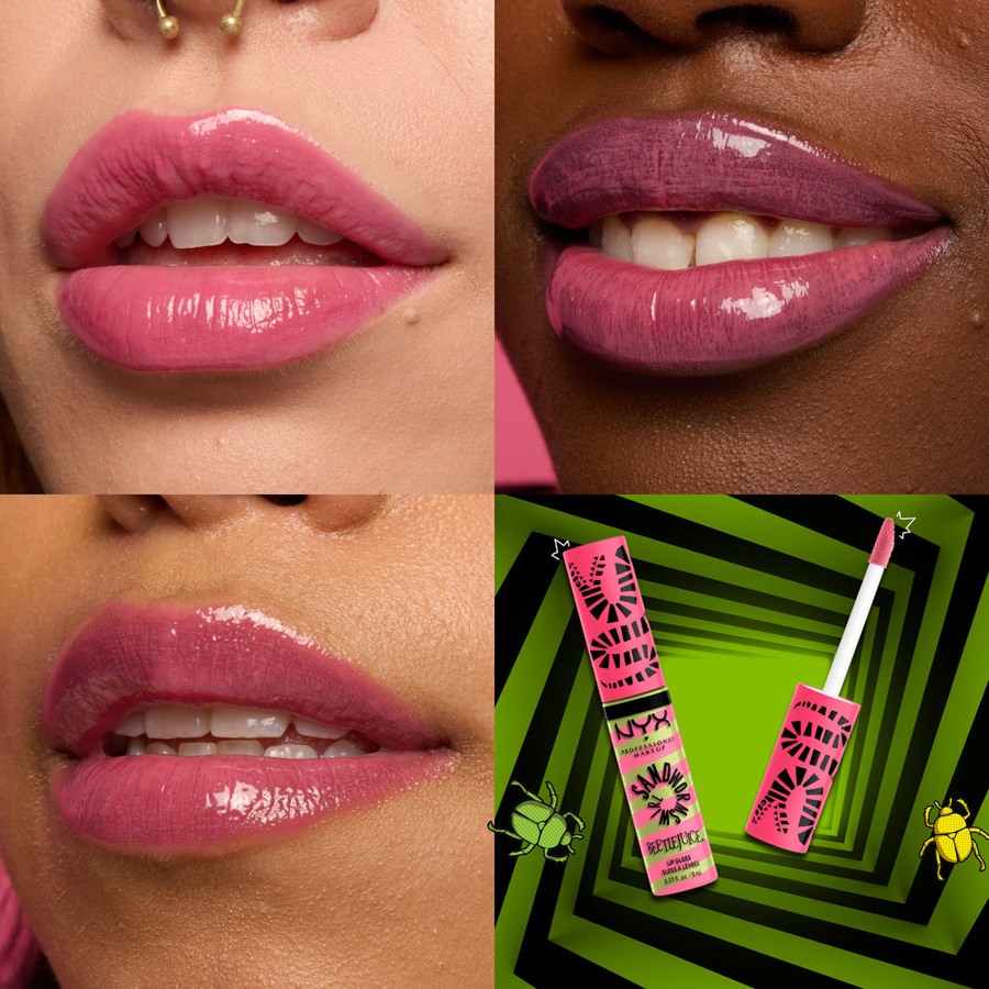 NYX PROFESSIONAL MAKEUP Beetlejuice Sandworm Swirl Butter Gloss 01 Pink lip gloss 8ml