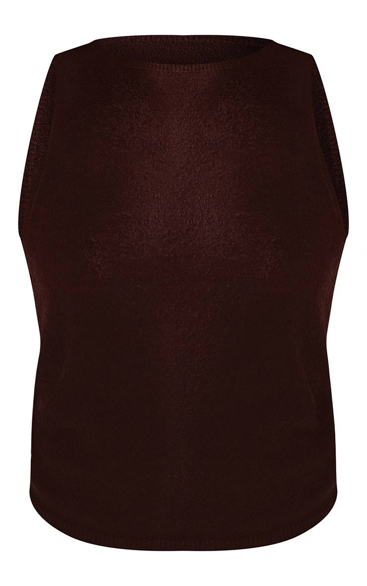 Marron Débardeur En Maille