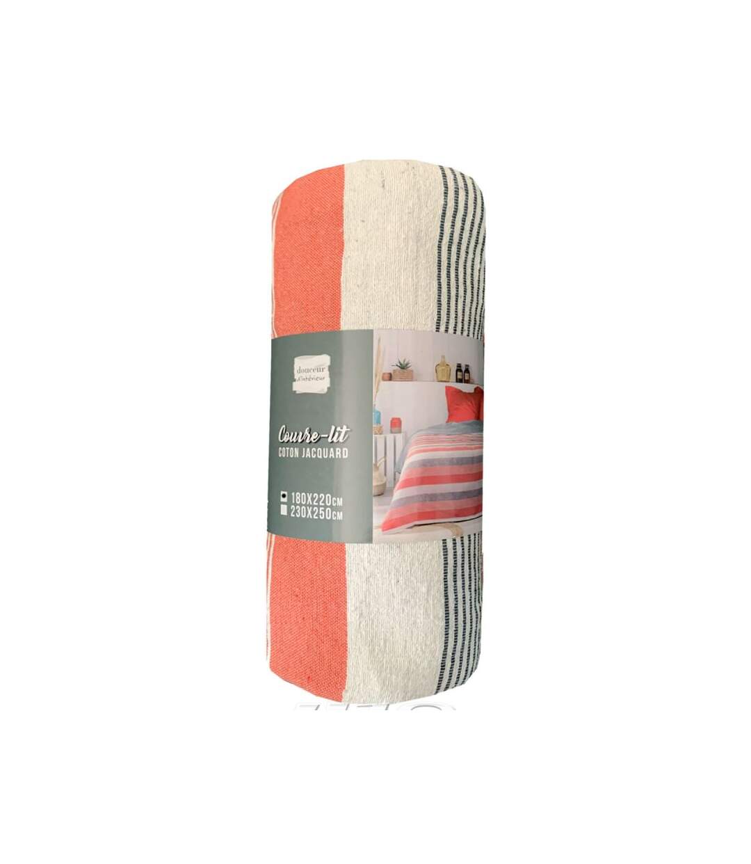 Couvre-Lit 1 Personne Fiby 180x220cm Terracotta