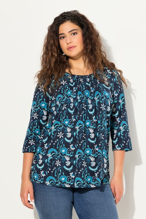 Shirt, Biesen, A-Linie, Rundhals, 3/4-Arm
