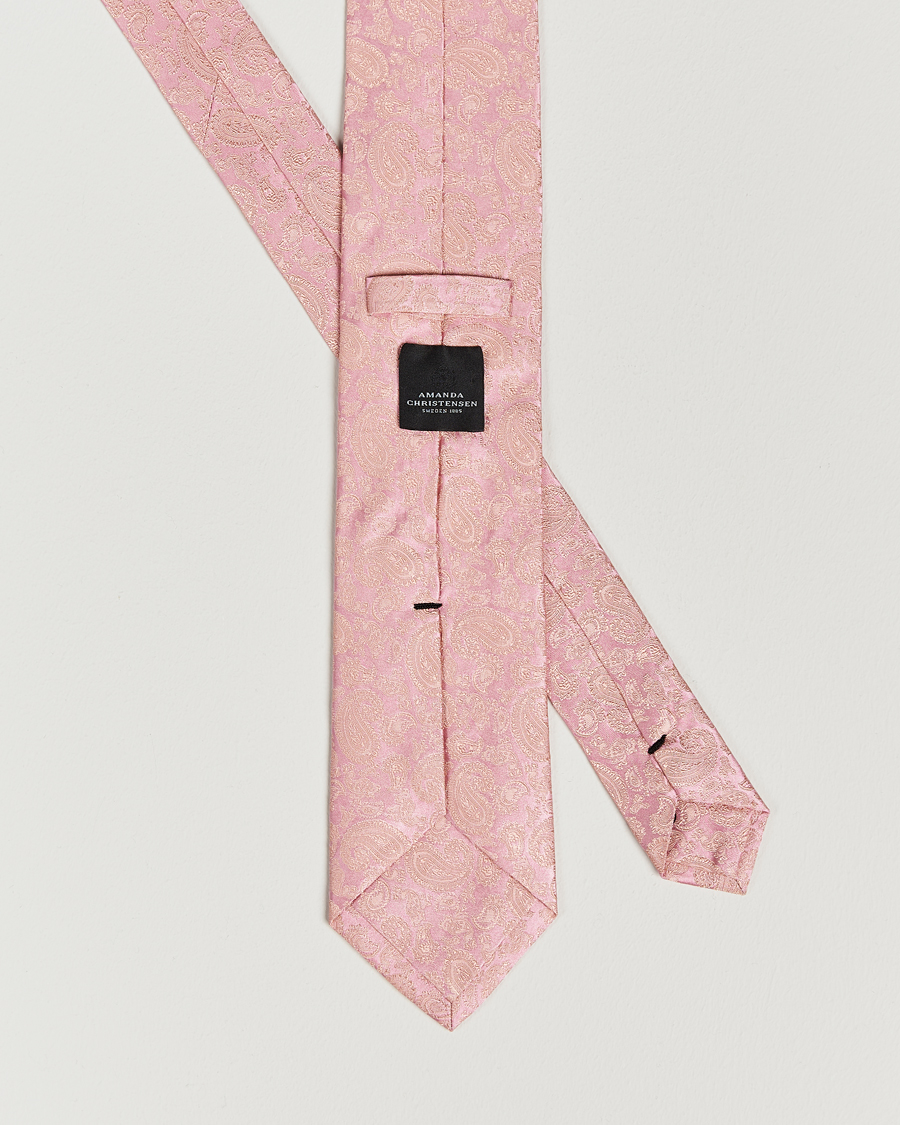 Amanda Christensen Silk Tonal Paisley Tie 8 cm Powder Pink