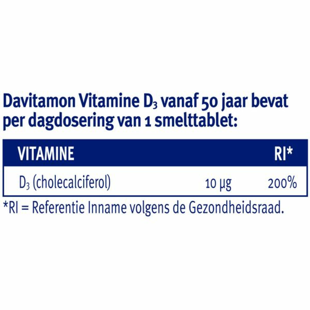 2x Davitamon Vitamine D3 Vanaf 50 Jaar130 smelttabletten