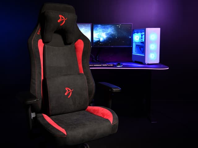 Arozzi Vernazza Supersoft Fabric gaming-stol (sort/rød)