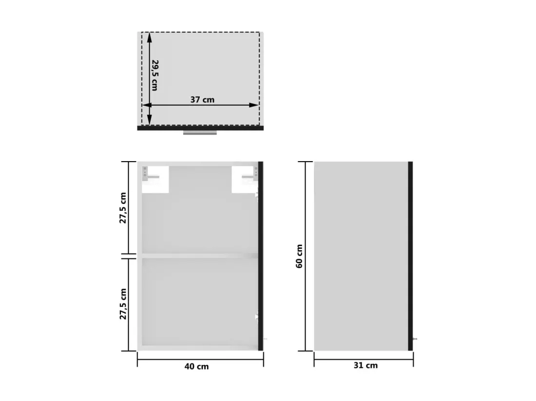 Armoire en verre suspendue 