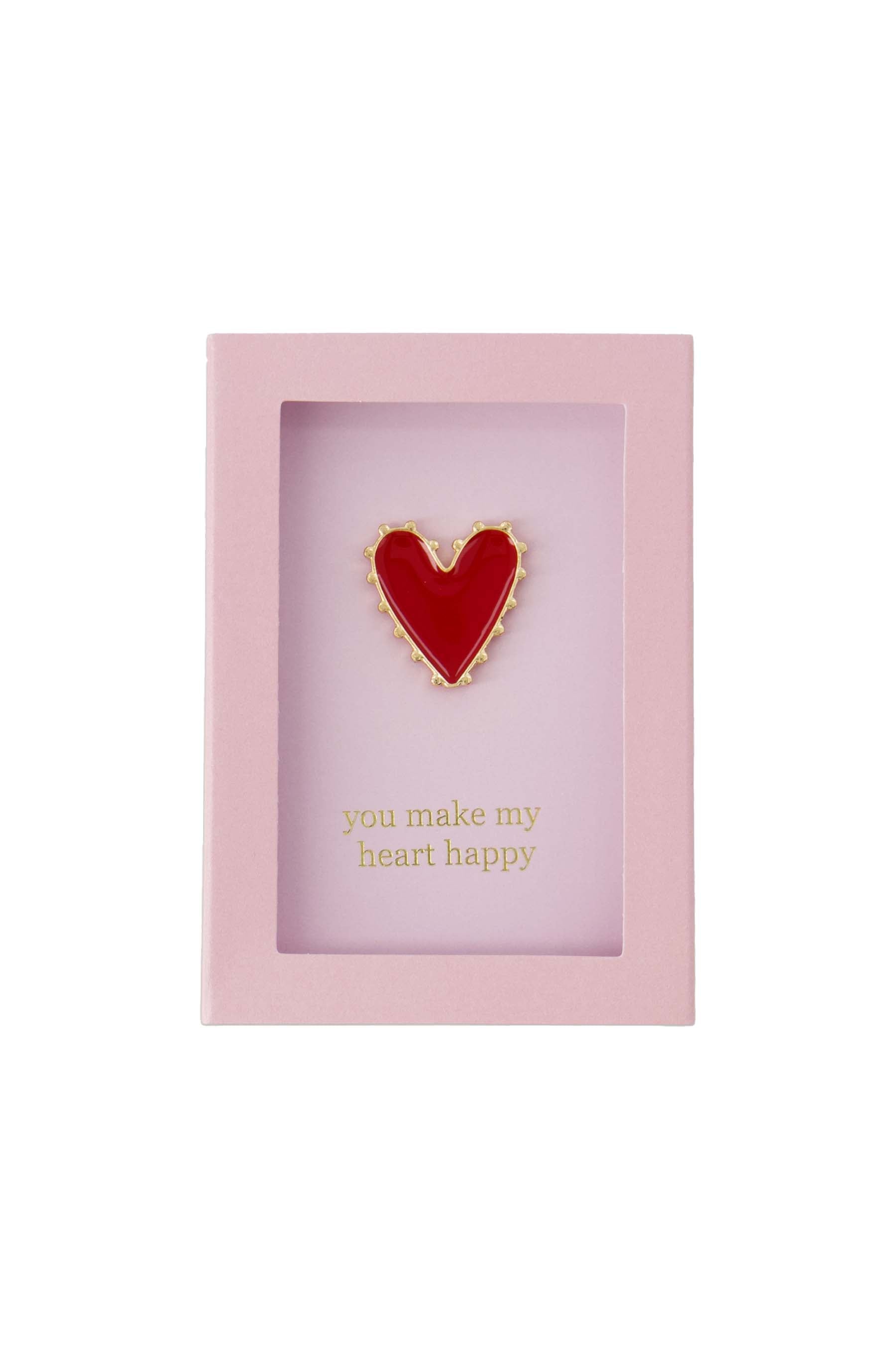 broche in doosje you make my heart happy