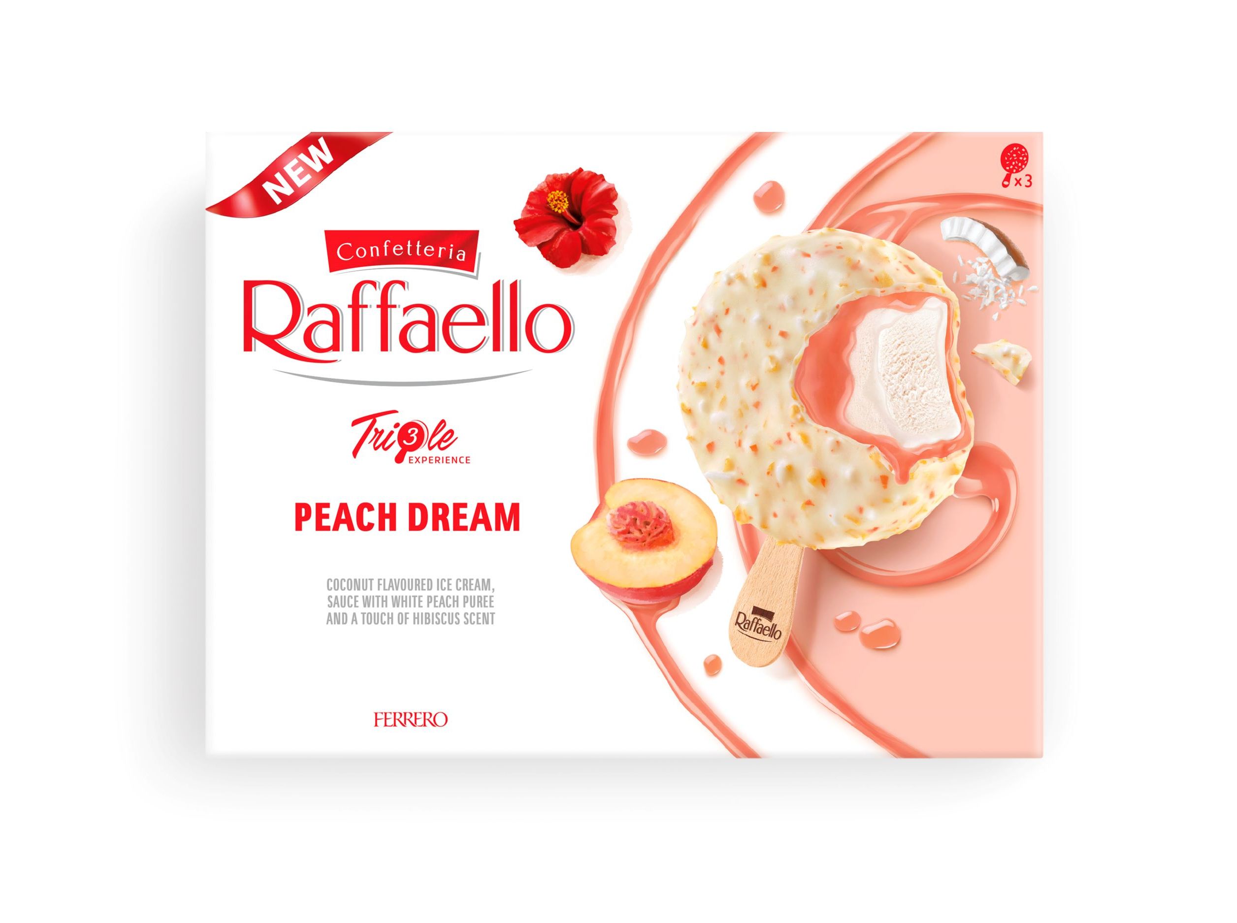 GELADO RAFFAELLO PEACH DREAM TRIPLE EXPERIENCE (60X3)