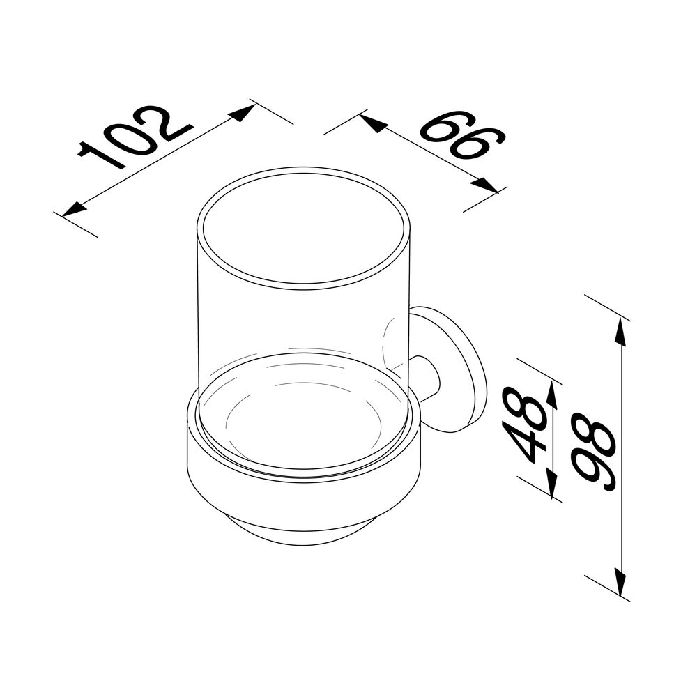 Geesa Nemox glashouder met glas RVS geborsteld